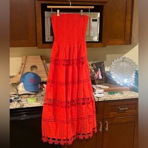 Smoked red maxi dress